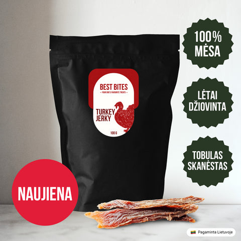 Kalakutienos Jerky (Virškinimui + Nervų Sistemai) - Best Bites
