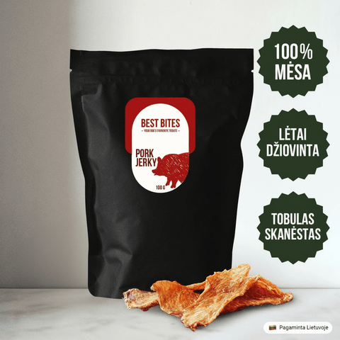 Kiaulienos Jerky (Energijai + Sveikai odai)